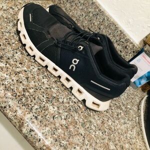 On Running Men's Black and White Athletic Shoes